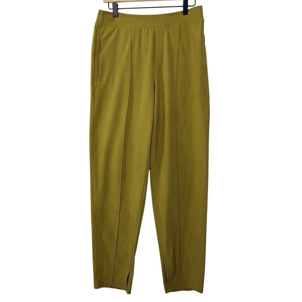 Athleta Brooklyn Ankle Pants Olive Green Pintuck Zip Pockets Women Size 10‎